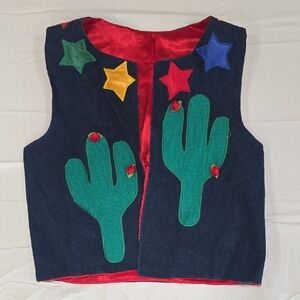 Colorful Cactus Embroidered Vest